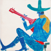 Entwurf 4, Schallplatte Western, Gouache, 1966, 30 x 30 cm